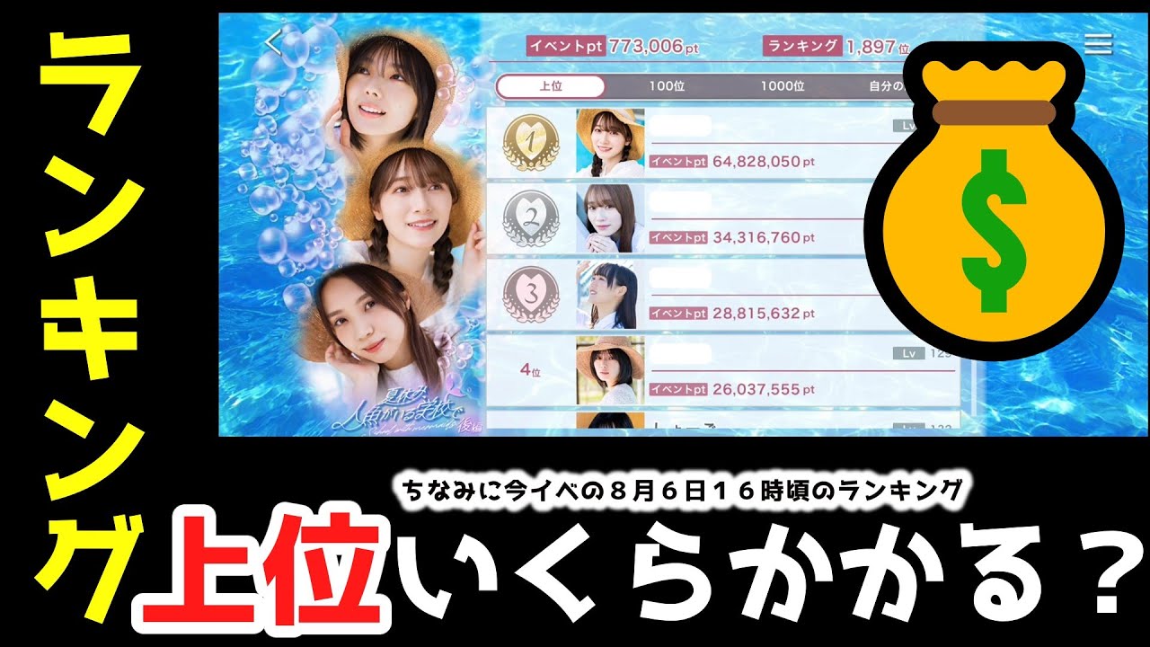 【サクコイ】ランキング上位を狙うにはいくら必要？