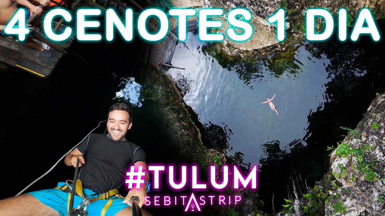 🧜‍♂️🌎 4 CENOTES EN 1 DÍA EN TULUM | TIROLESAS | COMIDA | CUANTO CUESTA? @sebitastrip