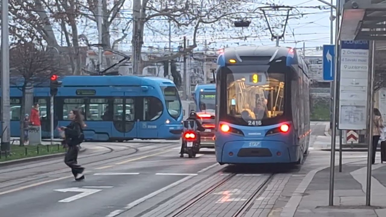 Trams Zagreb 3583 - ZET KONČAR 2416 tram line br.9 Vodnikova Zagreb.HR 