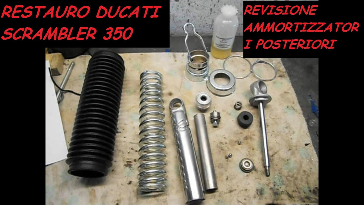 RESTAURO DUCATI SCRAMBLER 350 REVISIONE AMMORTIZZATORI POSTERIORI