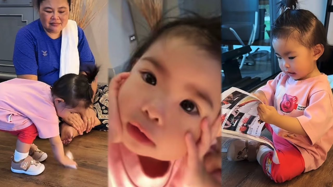 แสนดีช่วยป้าเช็ดน้ำบนพื้นค่ะ น่ารักมากเลย #แสนดี #เปาวลี #เอิร์ธ 