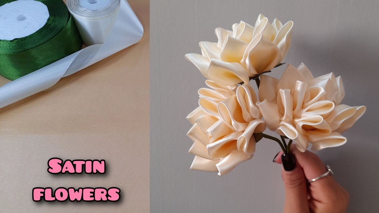 Satin flowers | how to make ribbon flowers | how to make flowers | ribbon flowers