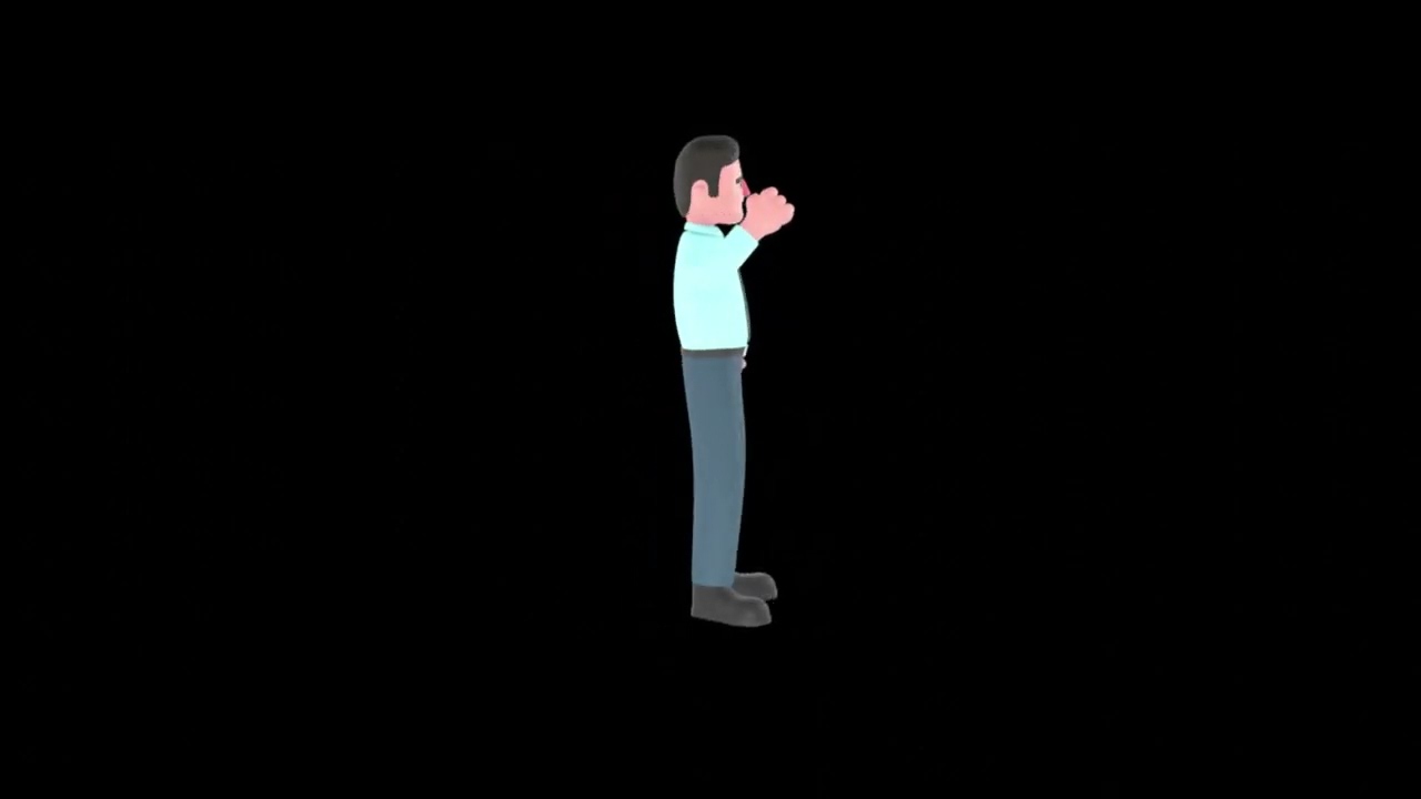 3D Cartoon Financial Analyst Turntable | Confident Victory Pose