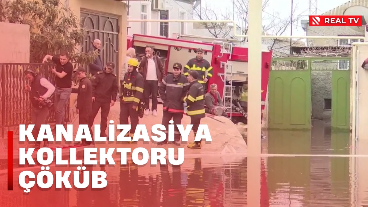 Kanalizasiya kollektoru çöküb - Nəticədə ərazidəki evlərin zirzəmisini və həyətini su basıb