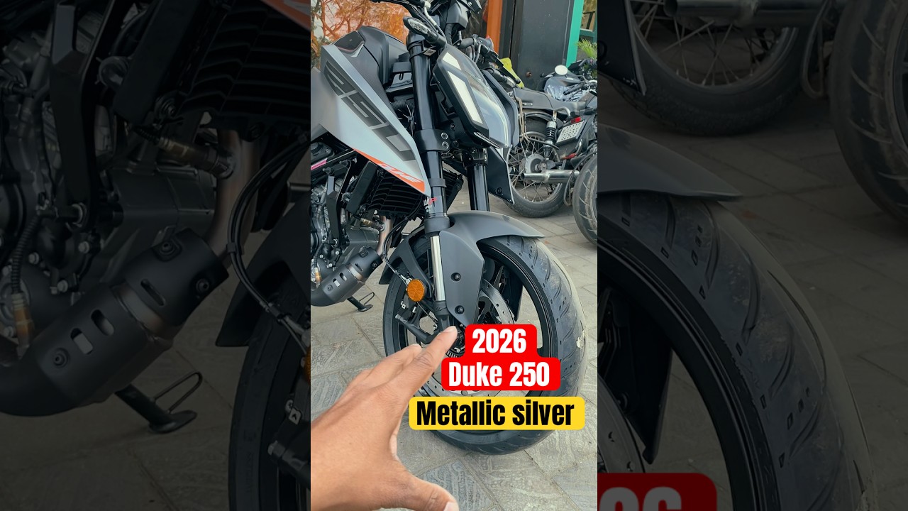 New 2026 KTM Duke 250 Gen 3 with New metallic silver colour