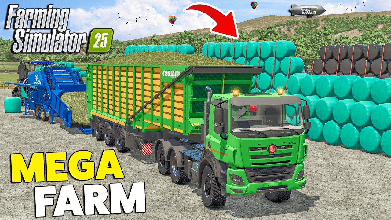 Green & Black Wrapped Bales | GOWEIL & New TATRA | MEGA FARM | Farming Simulator 25