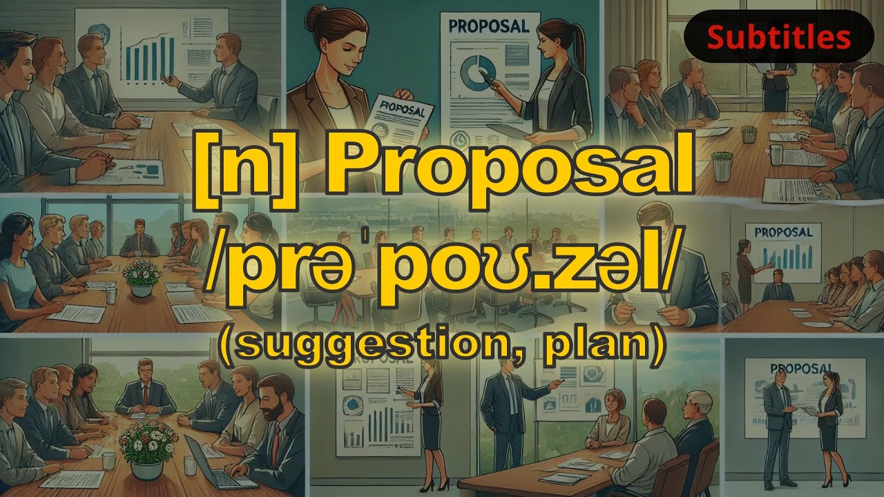 [n] Proposal meaning (suggestion, plan) with 5 examples