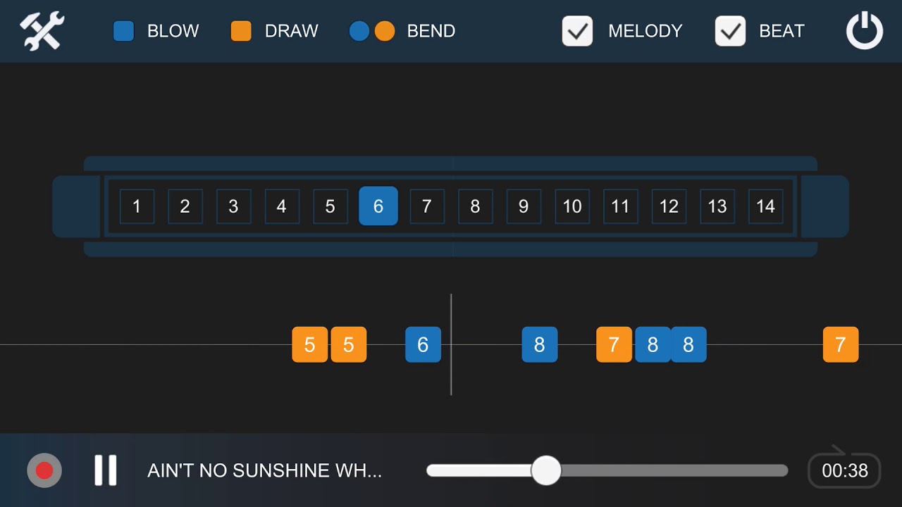 Ain't No Sunshine - Harmonica Tab Chromatic 14 Holes Tutorial