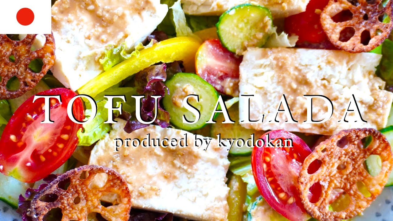 My favorite tofu salad and sesame dressing. Beautiful and delicious!