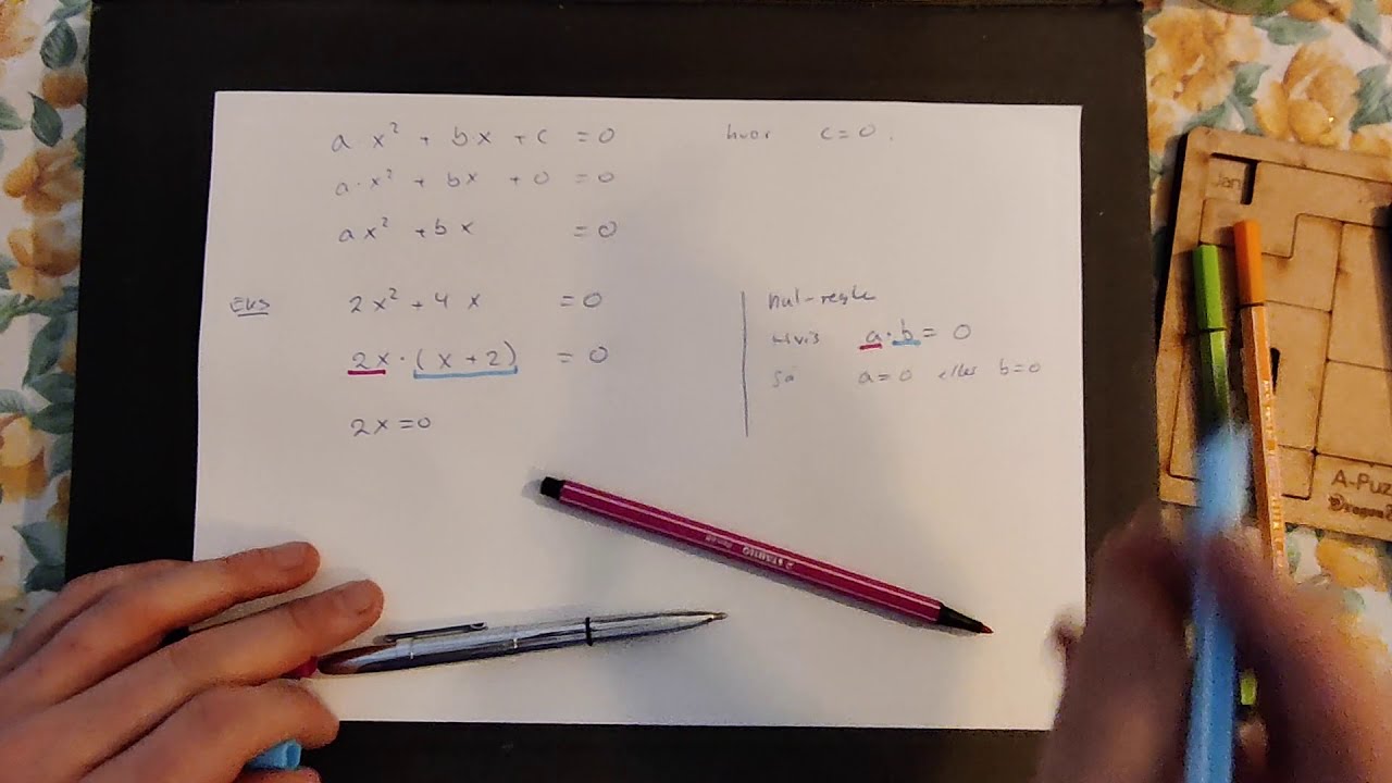 ax^2+bx+c=0 hvor c=0