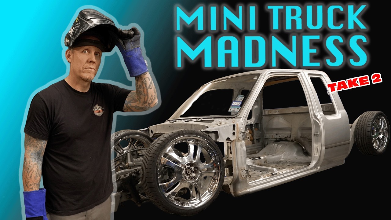 PART 2  Mini Truck Madness, Stock floor body dropping a 1992 Toyota pick up Mini Truck