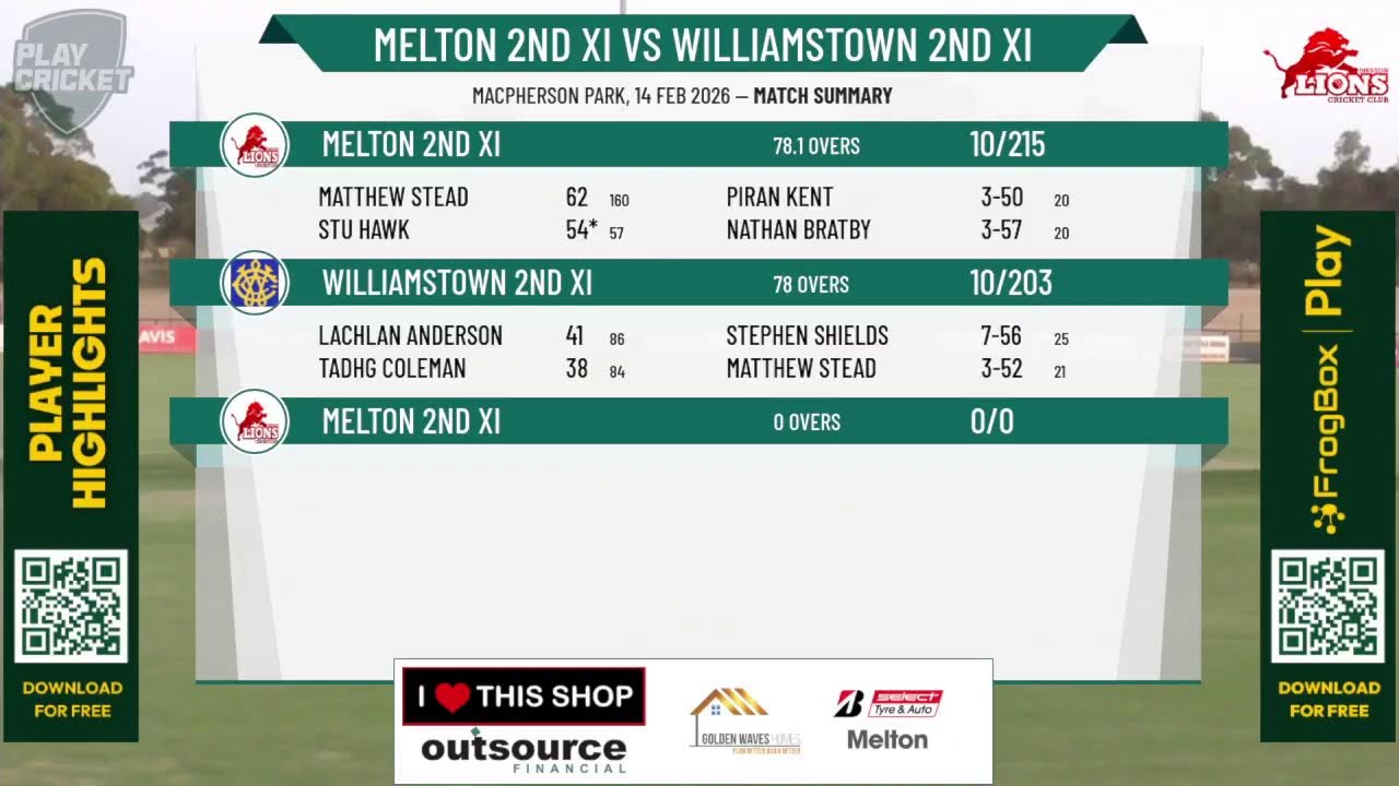 Melton 2nd XI v Williamstown 2nd XI