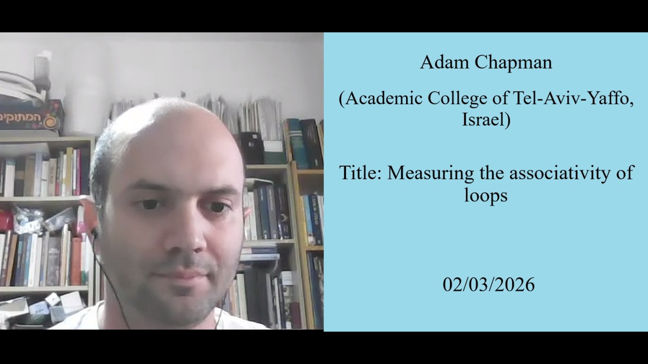 159. 02/03/2026 Adam Chapman (Academic College of Tel-Aviv-Yaffo, Israel)