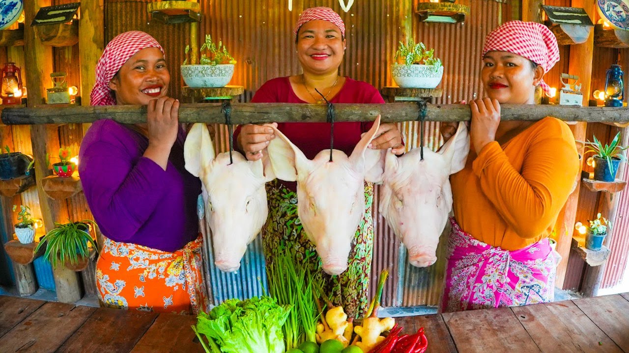 Pork Head Stew Yummy Recipe Most Delicious Food in Village