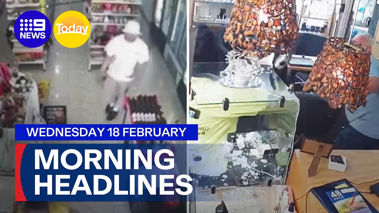 CCTV of fatal Sydney stabbing attack; Jeweller takes on three armed thieves | 9 News Australia
