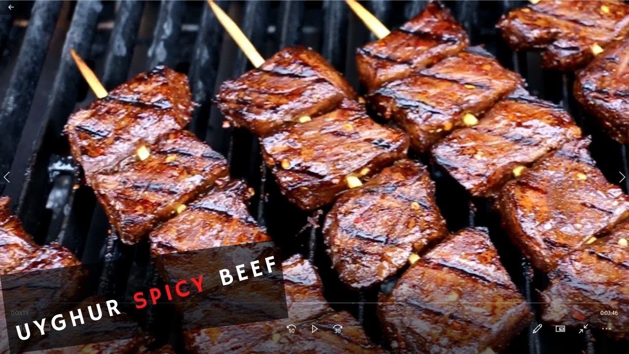 Uyghur spicy beef skewers