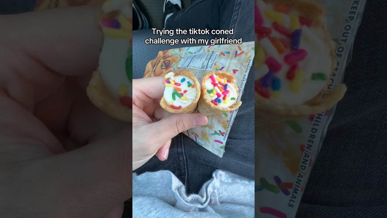 Trying the tiktok viral coned challenge with my girlfriend 😳😳