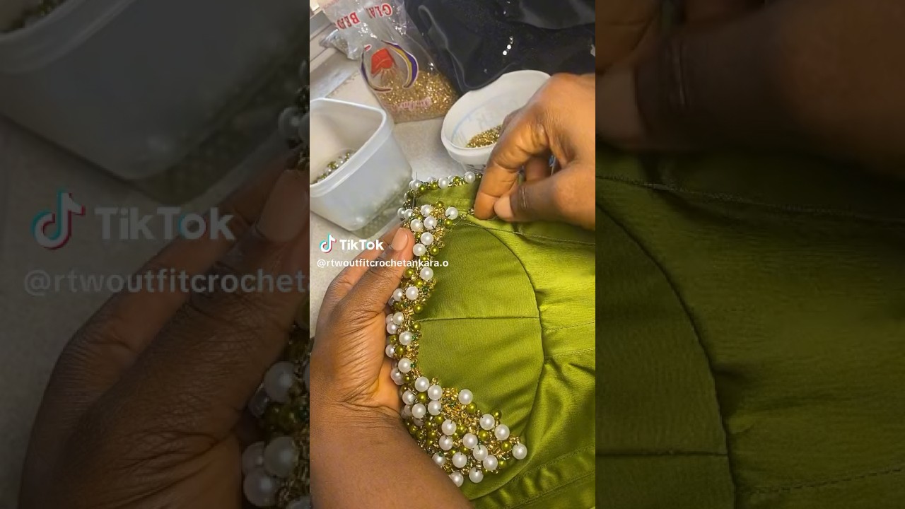 Beading a bra cup  #beadwork