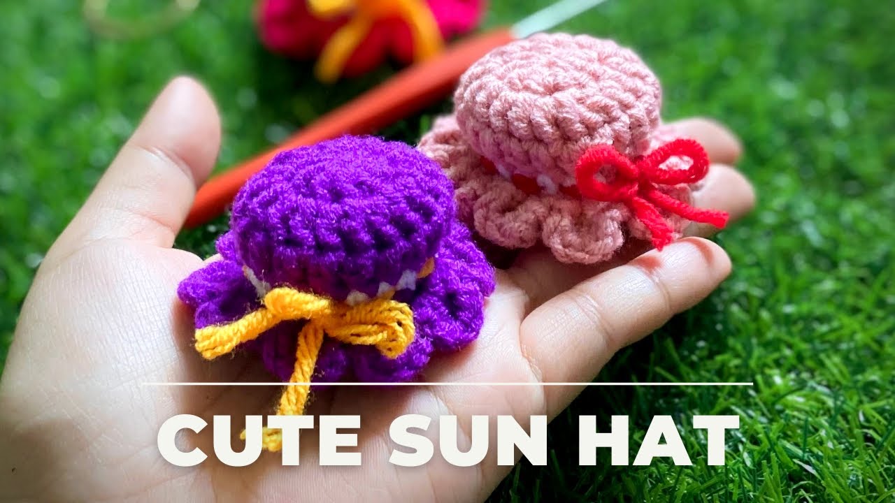 Crochet Tutorial: Cute Sun Hat | Mini Sun Hat | Keychain Sun Hat | Diy Keychain Crochet