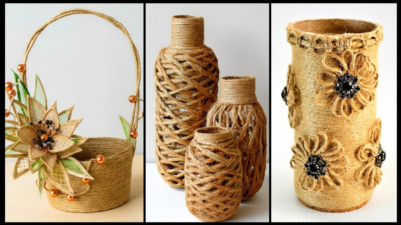 🌲Handmade Jute Rope Decorative Basket & Vase Set | Rustic Eco-Friendly Home Décor🎄