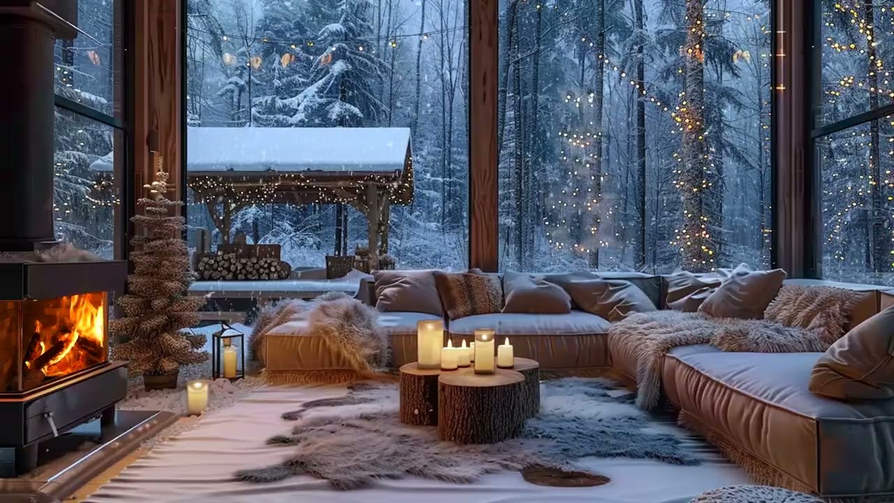 Calm Piano Tunes and Fireplace Glow Crafting a Tranquil Winter Evening for Deep Rest