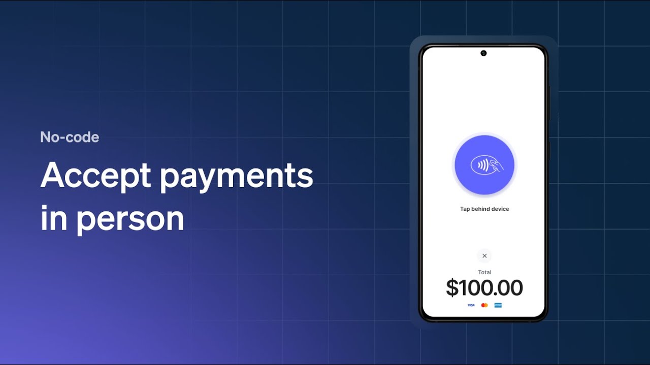 No-code: Accept payments in person