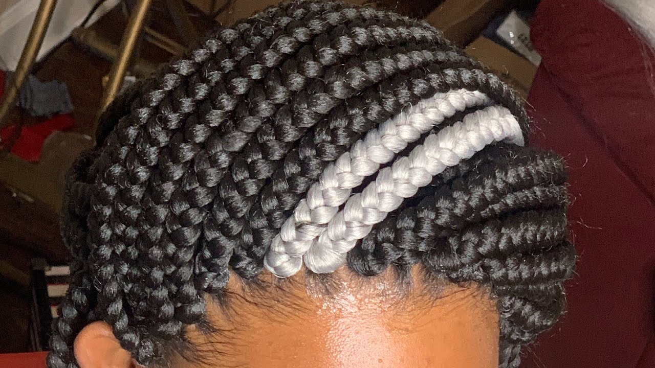Goddess box braids with a pop of grey | Queen B hair | Lulutress crochet hair | EDGE BOOSTER