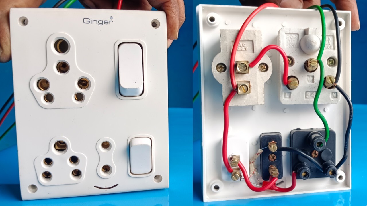 16 Amp and 6 Amp Switch Socket Combined With Indicator Connection // Switch Board connection