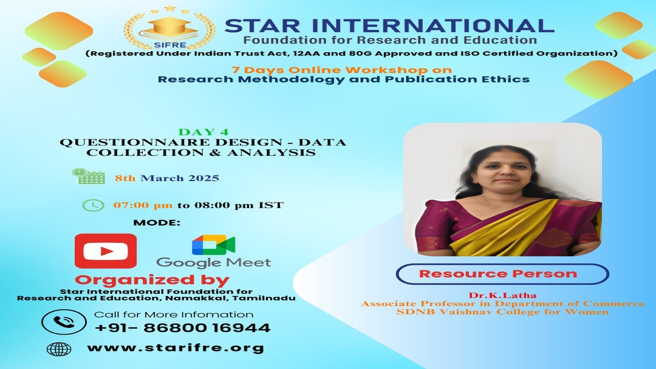 Day 4  7 Days Online Workshop on Research Methodology and Publication Ethics