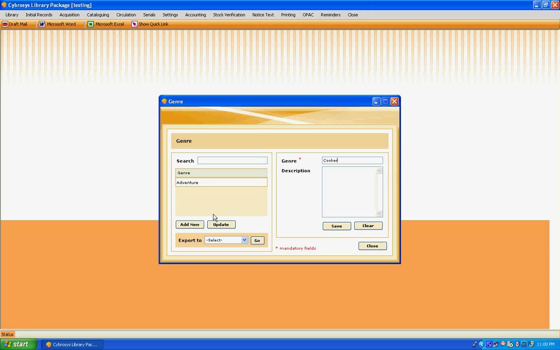 Library Package-library management software - Genre