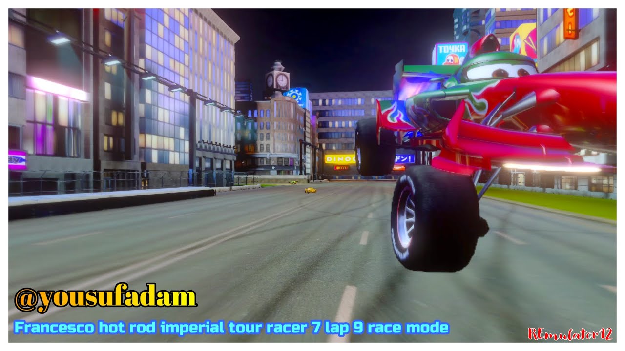 Cars 2 The Video Game | Francesco Hotrod - Race Mode (7 Racers) | Imperial Tour 9 Laps