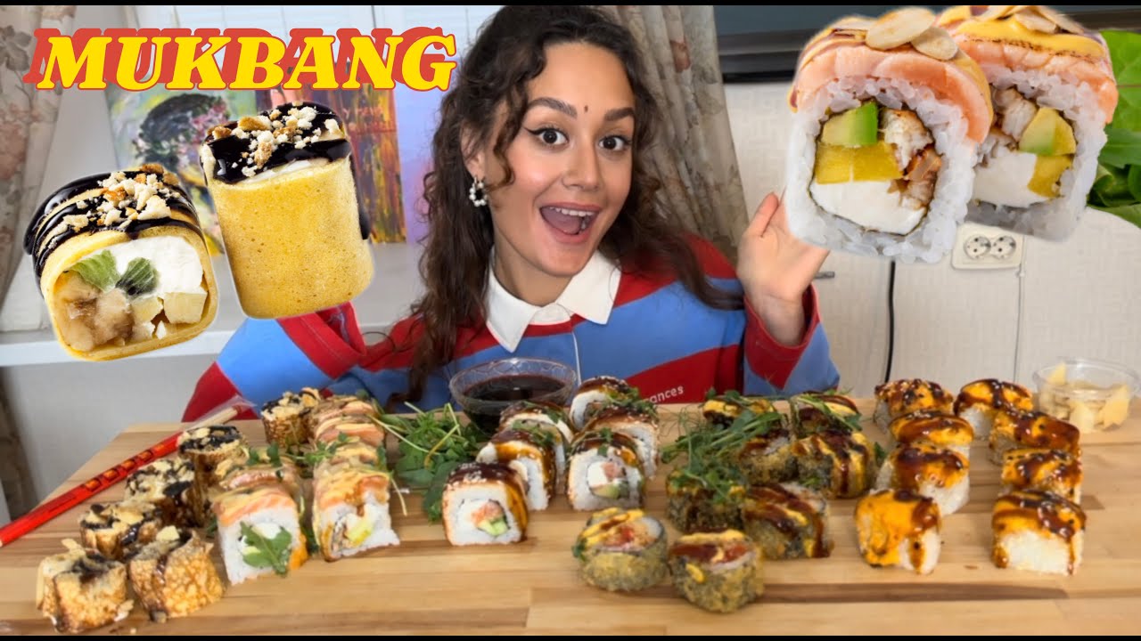 MUKBANG РОЛЛЫ 🍣 ПИТЕР 😍 Я ЕДУ В ЯПОНИЮ?! 😱
