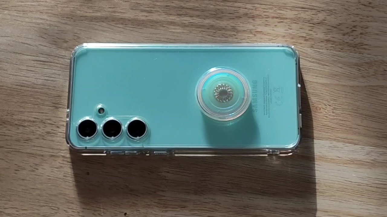 Mobile Samsung Galaxy S24 FE - Spigen Ultra Hybrid Crystal Clear Case Cover - hand grip POPSOCKETS 