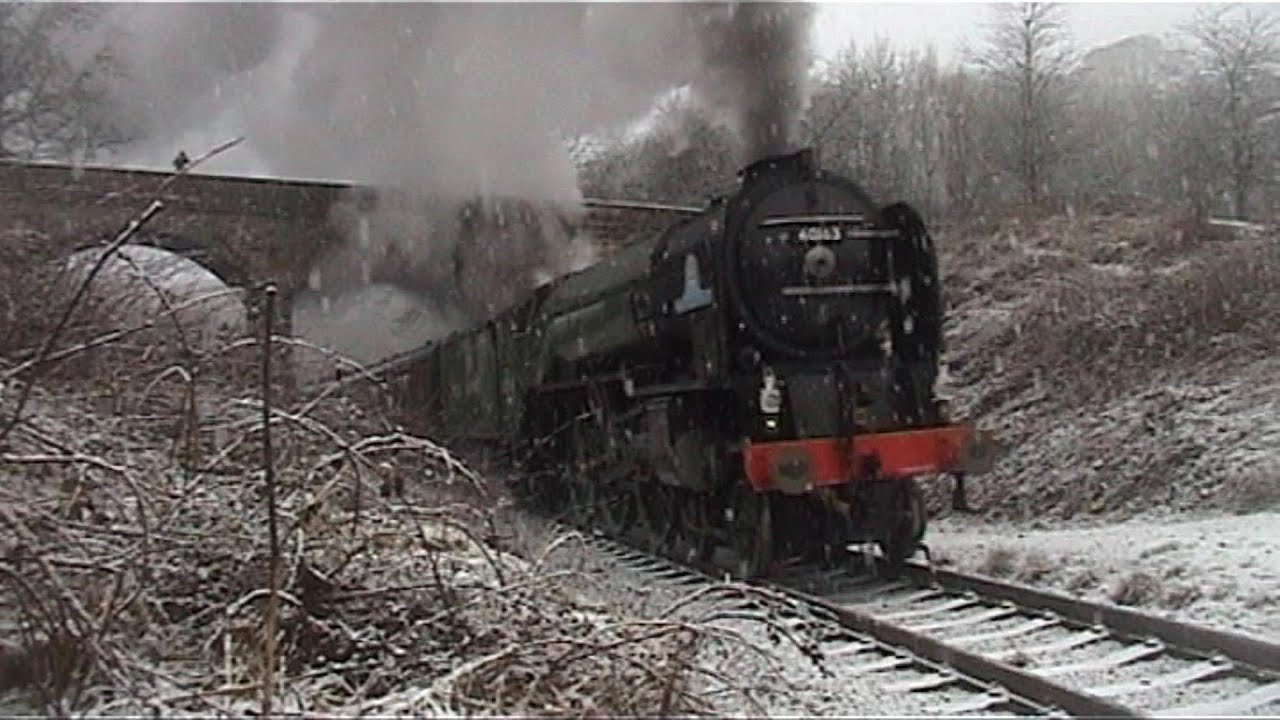 Deep snow drives in on Steam loco Tornado on NYMR