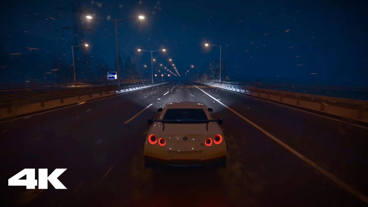 dreamscape 🌧️ |FORZA| 1hr snowy night drive [4k]