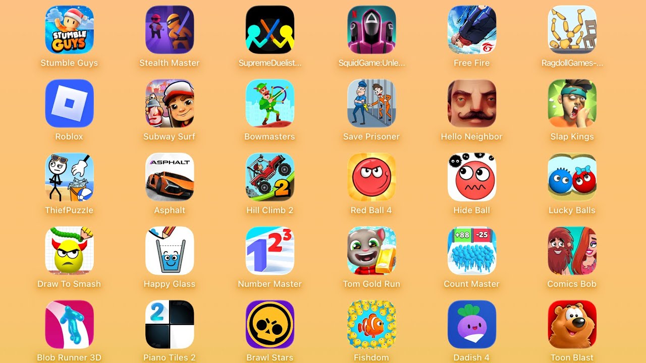 24. Subway Surf,Juice Run,SonicDash,BallRun2048,Lucky Balls,SavePrisoner,Tom Gold Run,Count Master