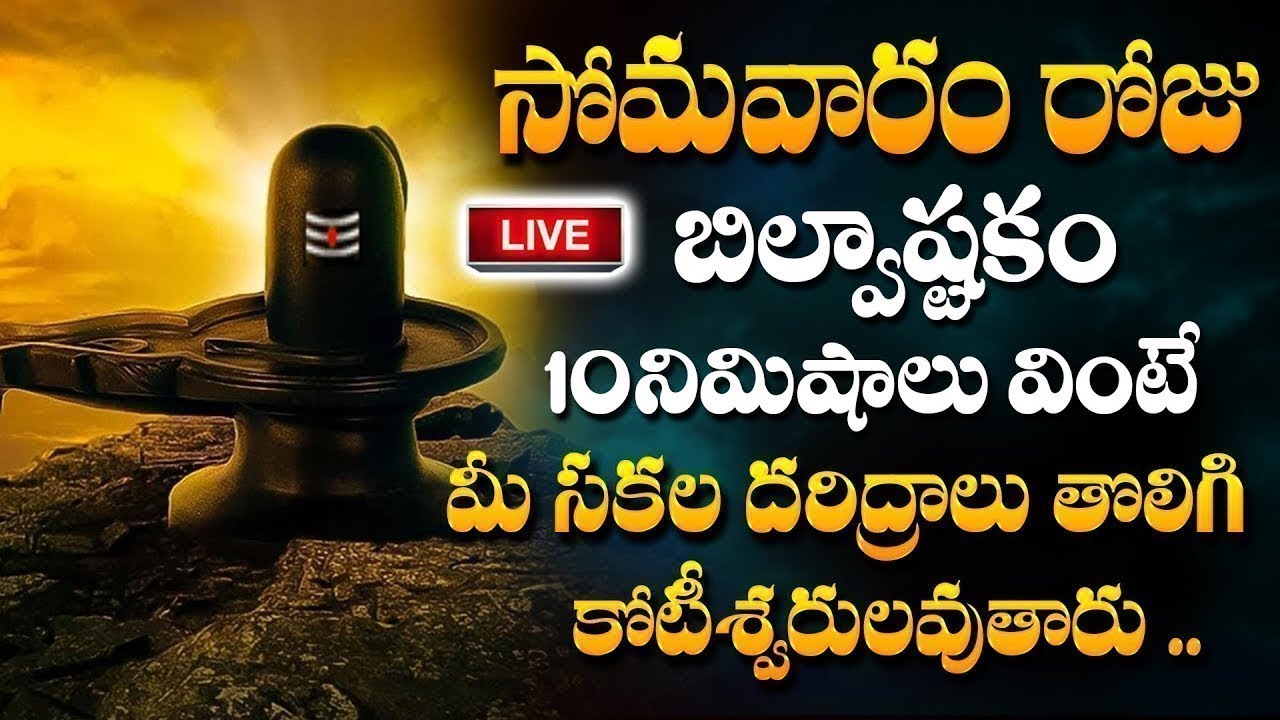 Live: సోమవారం ఉదయాన్నేబిల్వాష్టకం వింటే సకల దరిద్రాలు తొలగిపోతాయి | #lingastakam| @astroremedies
