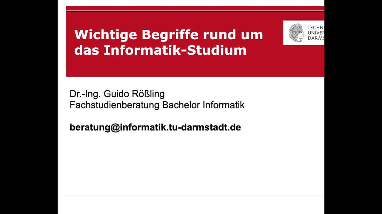 Wichtige Begriffe im Studium B.Sc. Informatik (TUDA)