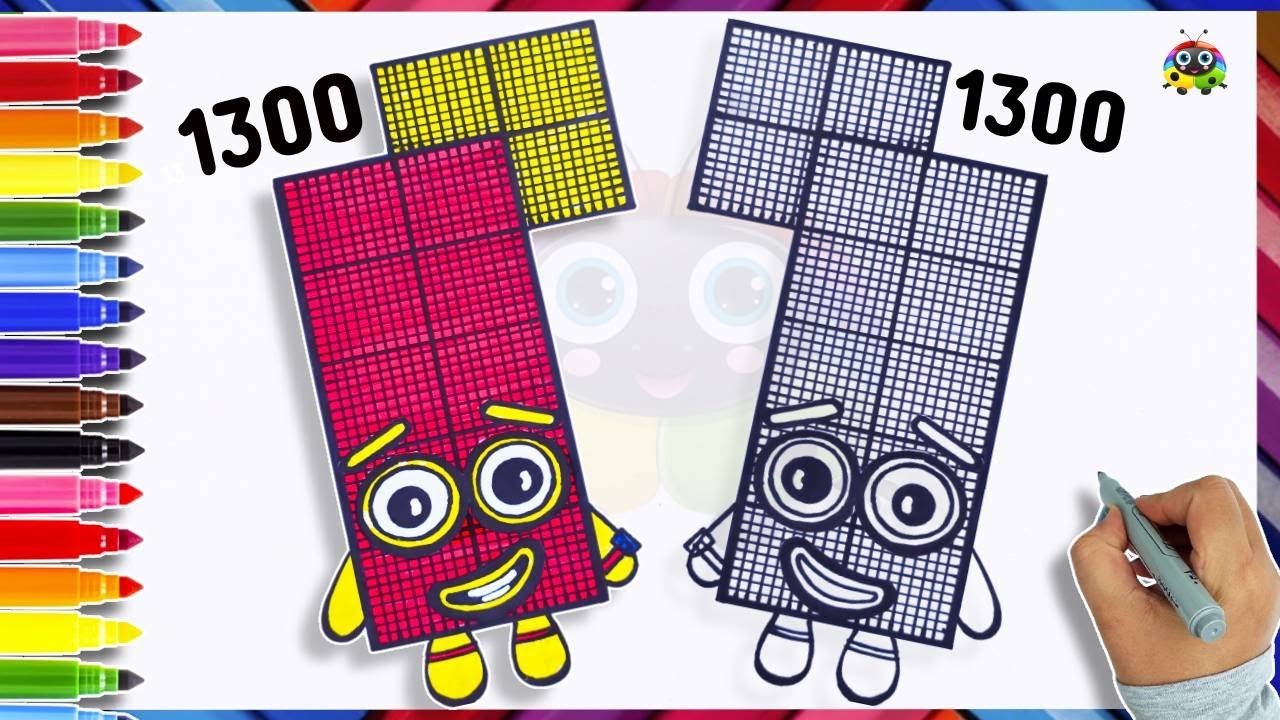 Big Numberblock 1300  Drawing & Coloring For Kids | Learn How To Draw Numberblocks Easy | Art Start
