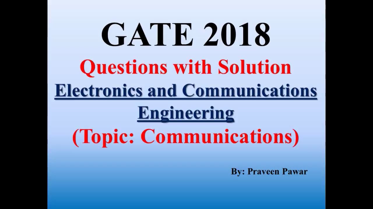 GATE-2018 ECE (Communications) Questions with Solution