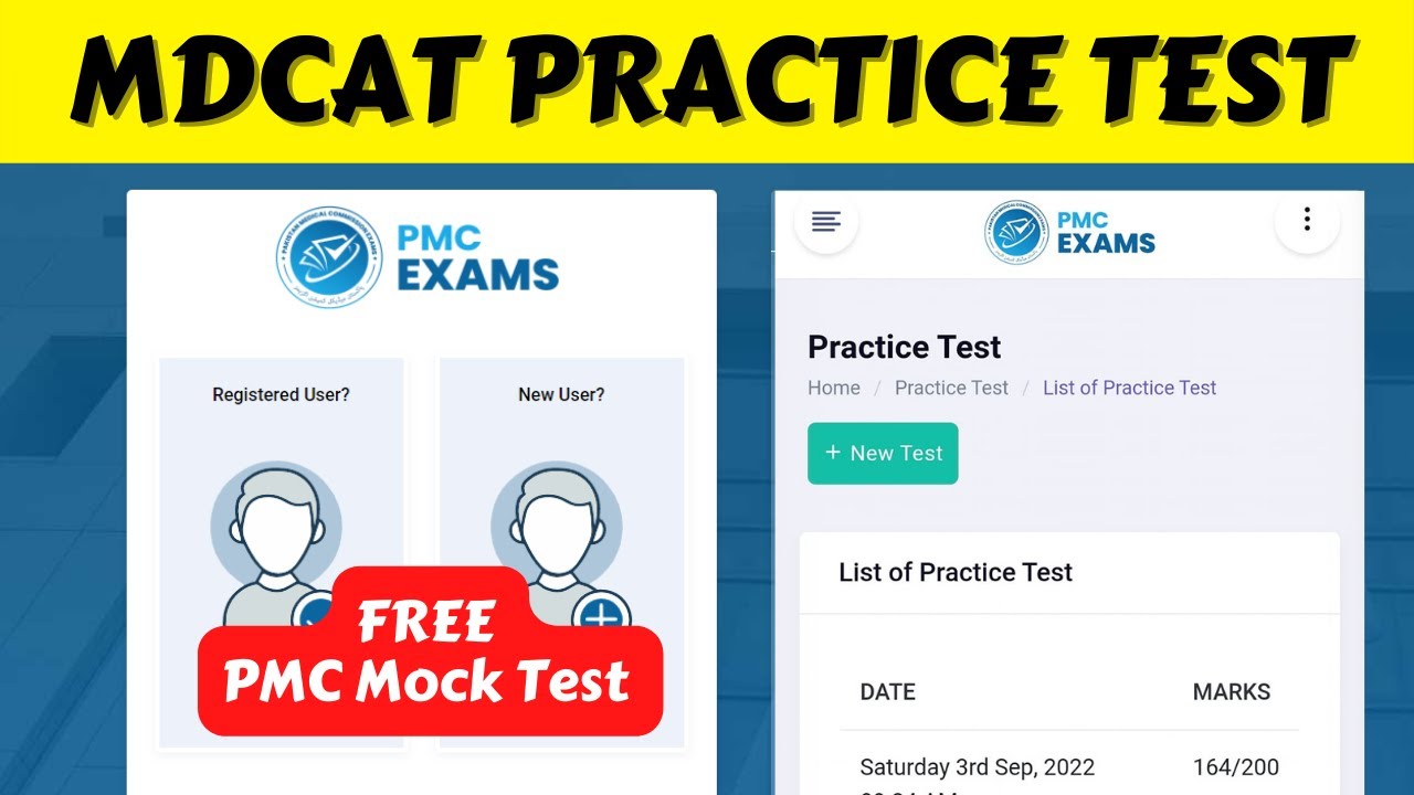 PMC MDCAT Exam Practice Tests & Mock Test MCQs 2024 | Latest News PMDC