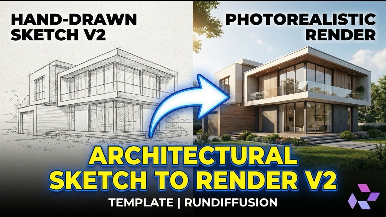 Architecture Sketch to Render V2 Template