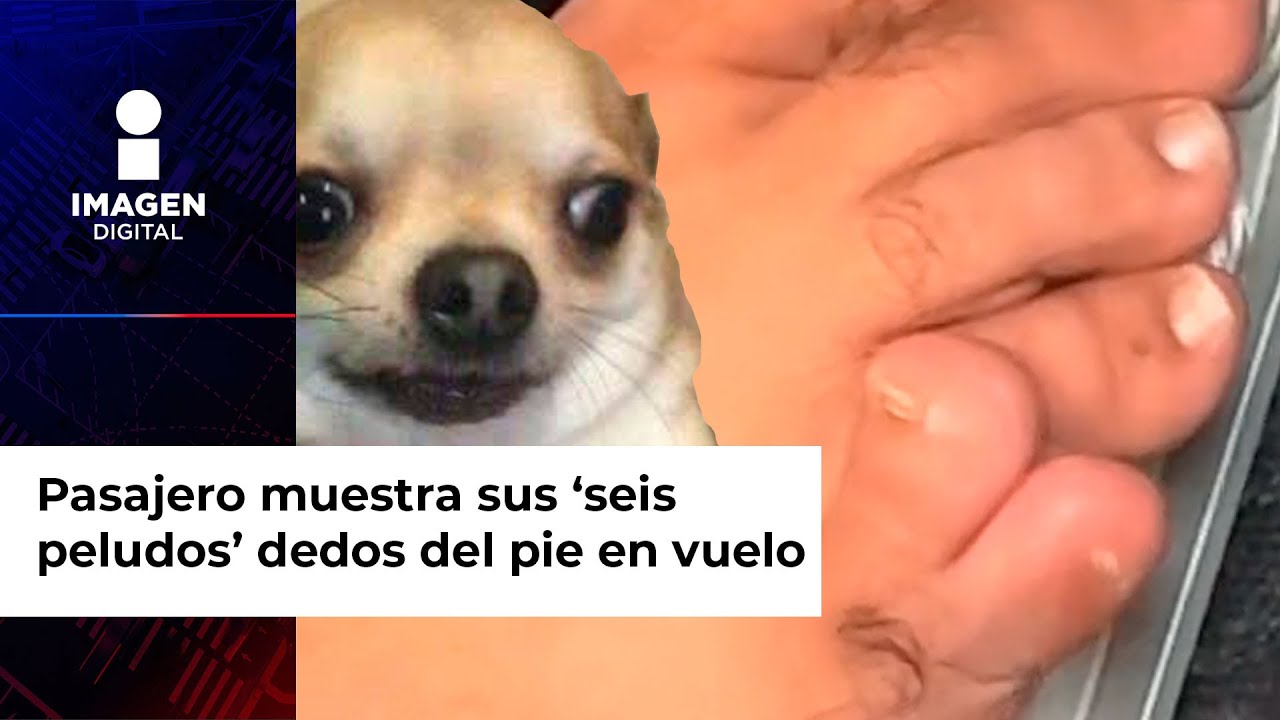 Pasajero muestra sus 'peludos' seis dedos del pie en vuelo