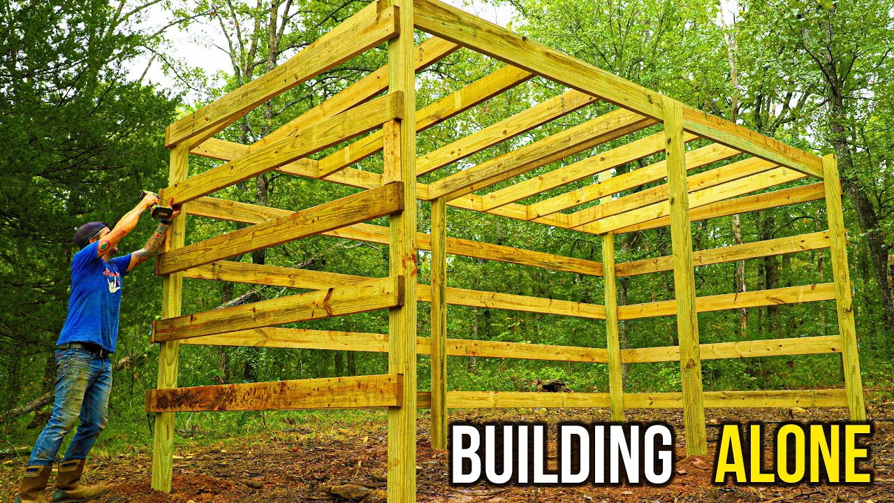 BUILDING BEGINS!! Solo DIY Build on the HOMESTEAD // RANCH!