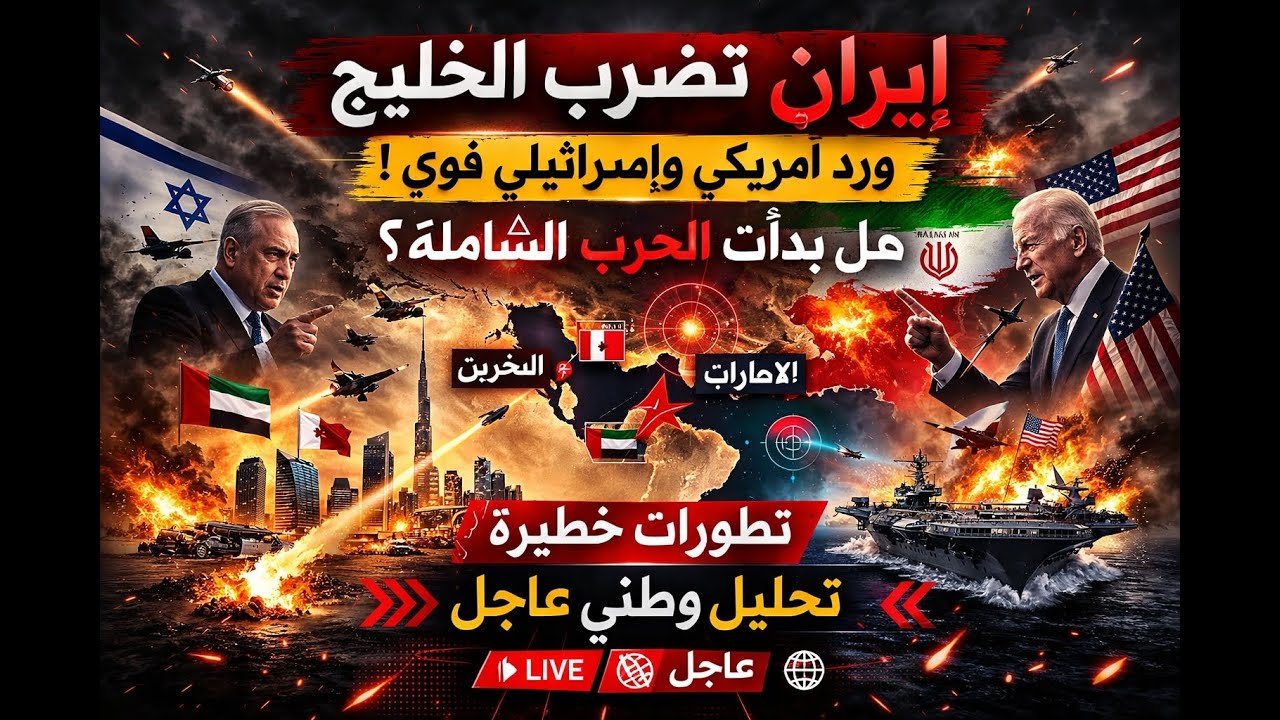 إيران تضرب الخليج.. هل نحن أمام حرب إقليمية شاملة؟ 🇦🇪🇧🇭🇺🇸🇮🇱 تحليل وطني عاجل