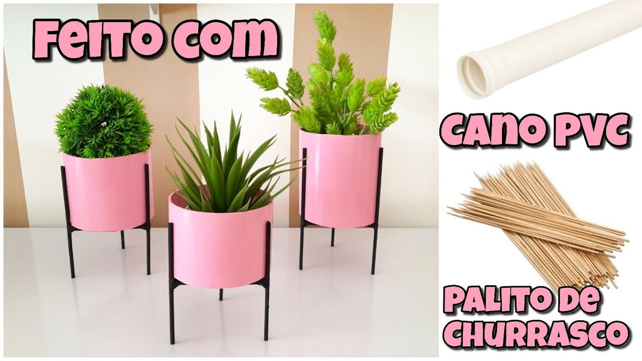 Trio de Vasos de Luxo feito com Cano PVC e Palitos de Churrasco Ficou lindo | Passo a Passo