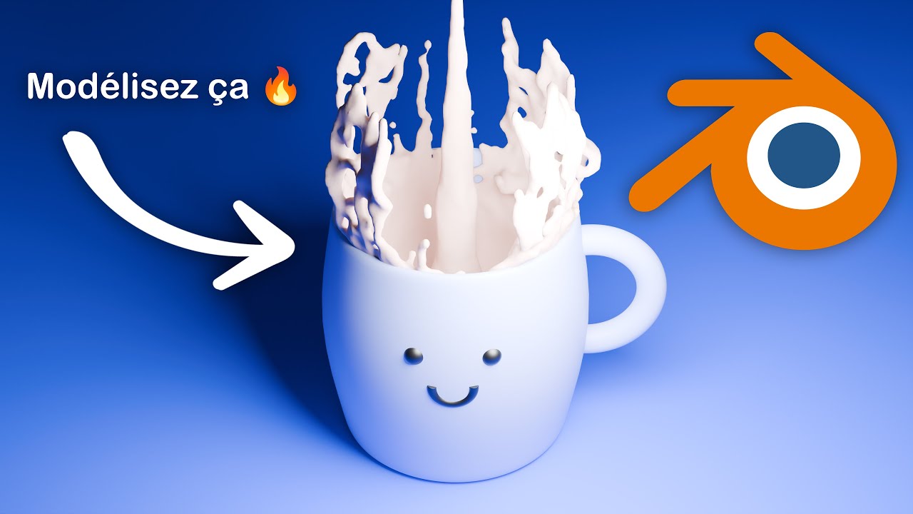 [ TUTO Blender du Jour  #13 ]  La tasse de chocolat ! Tutoriel liquide et fluide facile en français