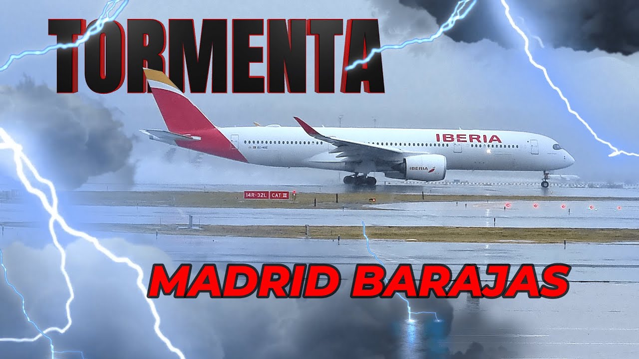 Despegues  IMPRESIONANTES con TORMENTA en el Aeropuerto Madrid Barajas | A350 A330 A321  B787 B767