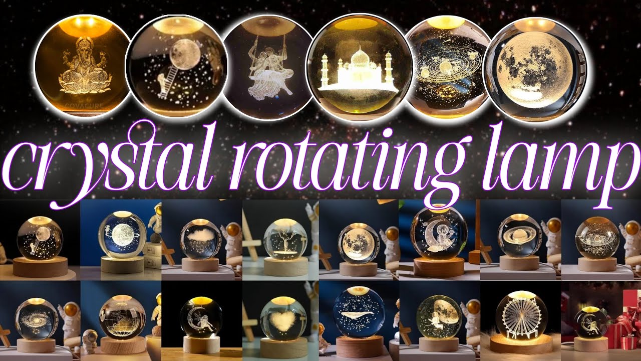 Crystal ball rotating lamp|ball lamp|crystal lamp|night lamp|niralee gift shop