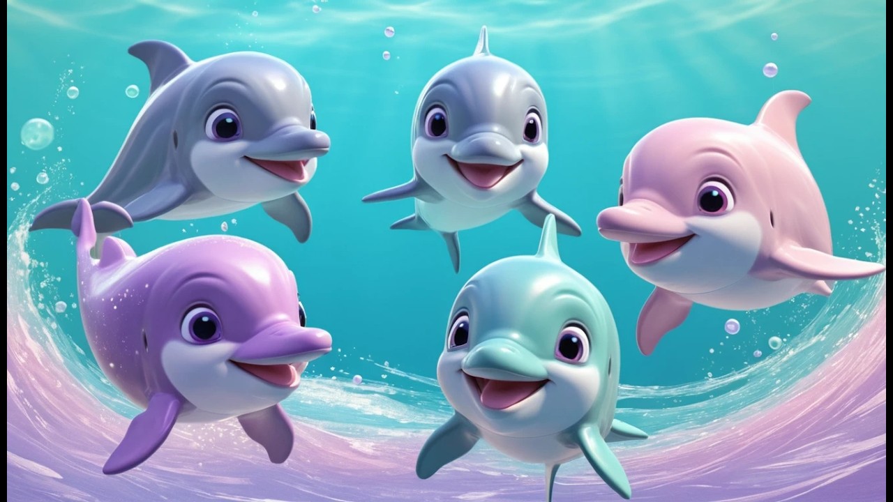 Fünf kleine Delfine schwimmen im Kreis | Kinderlieder zum Mitsingen & Meeresabenteuer